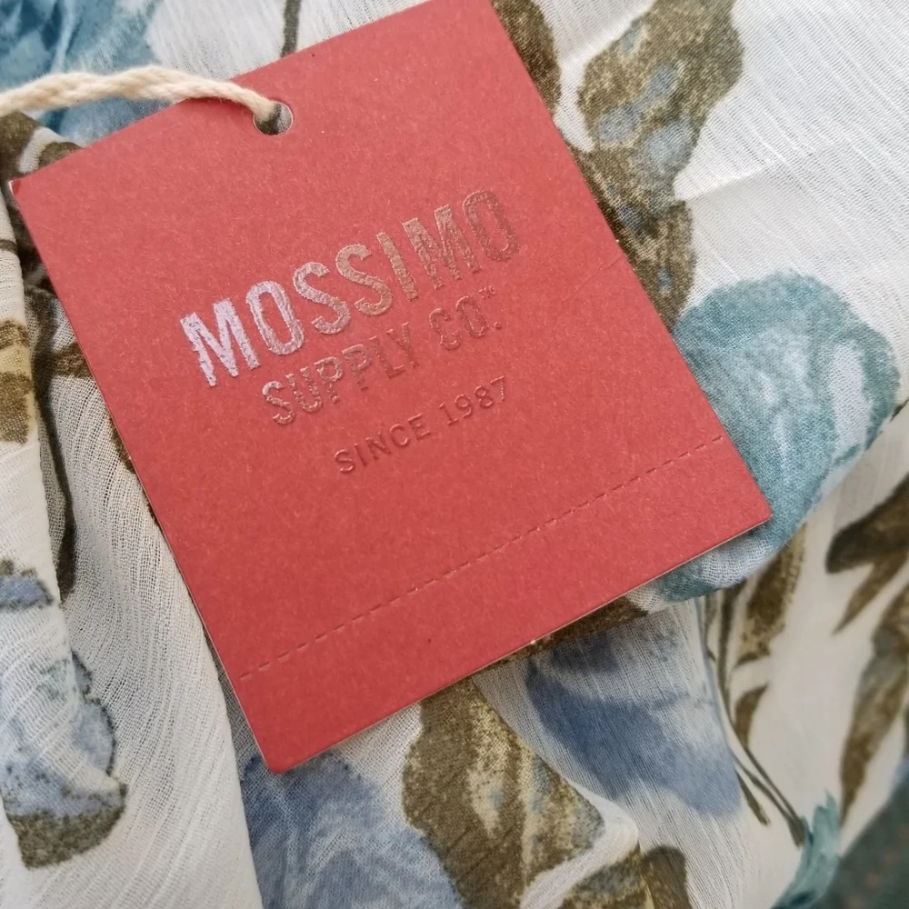 Mossimo Supply Co. Target Blue Floral Boho Blouse Size Medium NEW NWT - Picture 7 of 11